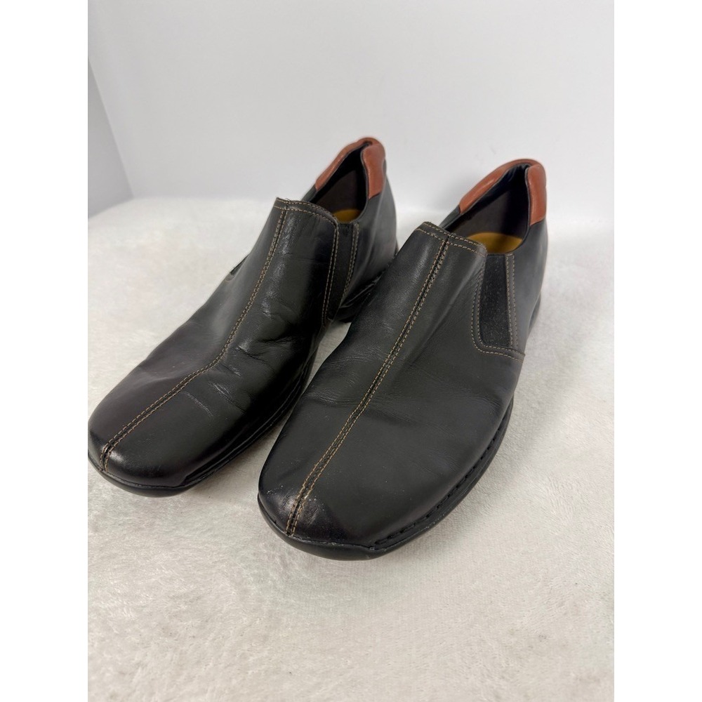 Cole Haan Zeno Split Toe Slip On Loafers Mens 11.5 Black Leather Dress Shoes - Picture 2 of 8